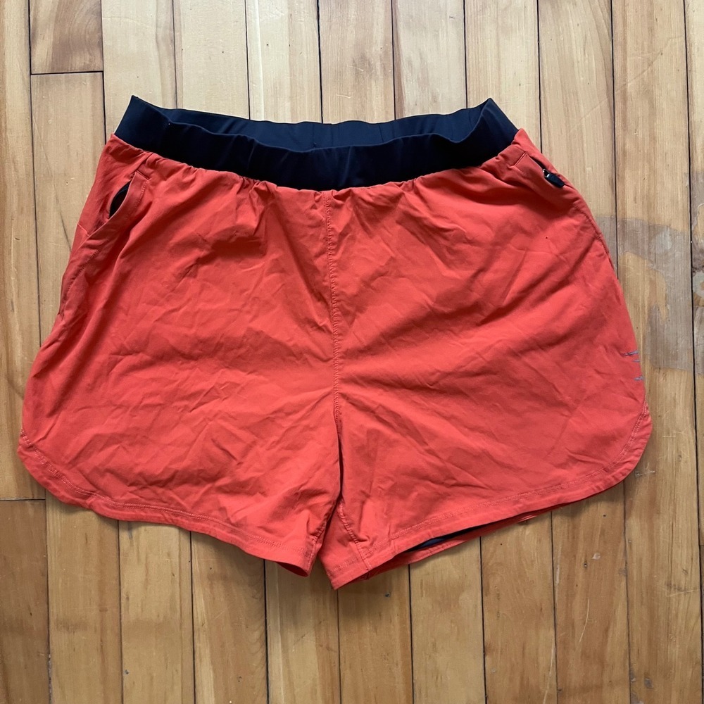 Gymshark Running Shorts Orange Black Athletic Workout Gym Gear Size Small